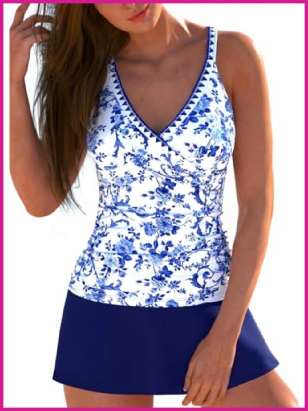 Crisscross Back Tankini Swimsuits for Women 2 Piece Bathing Suit